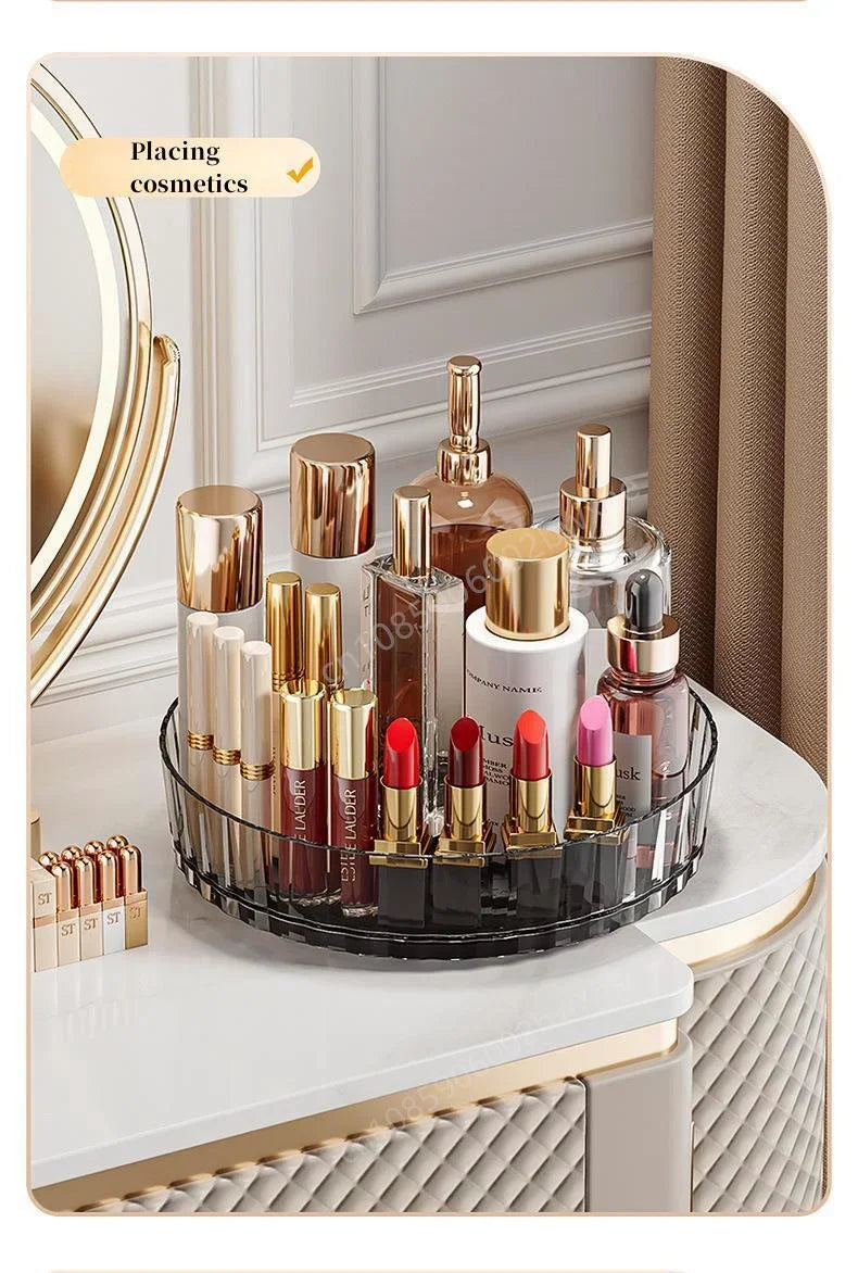 360 Rotating Tray Spice Rack Pantry Cabinet Turntable With Base Storage Bin Kitchen Organizer For Seasoning Cosmetic Storage Box