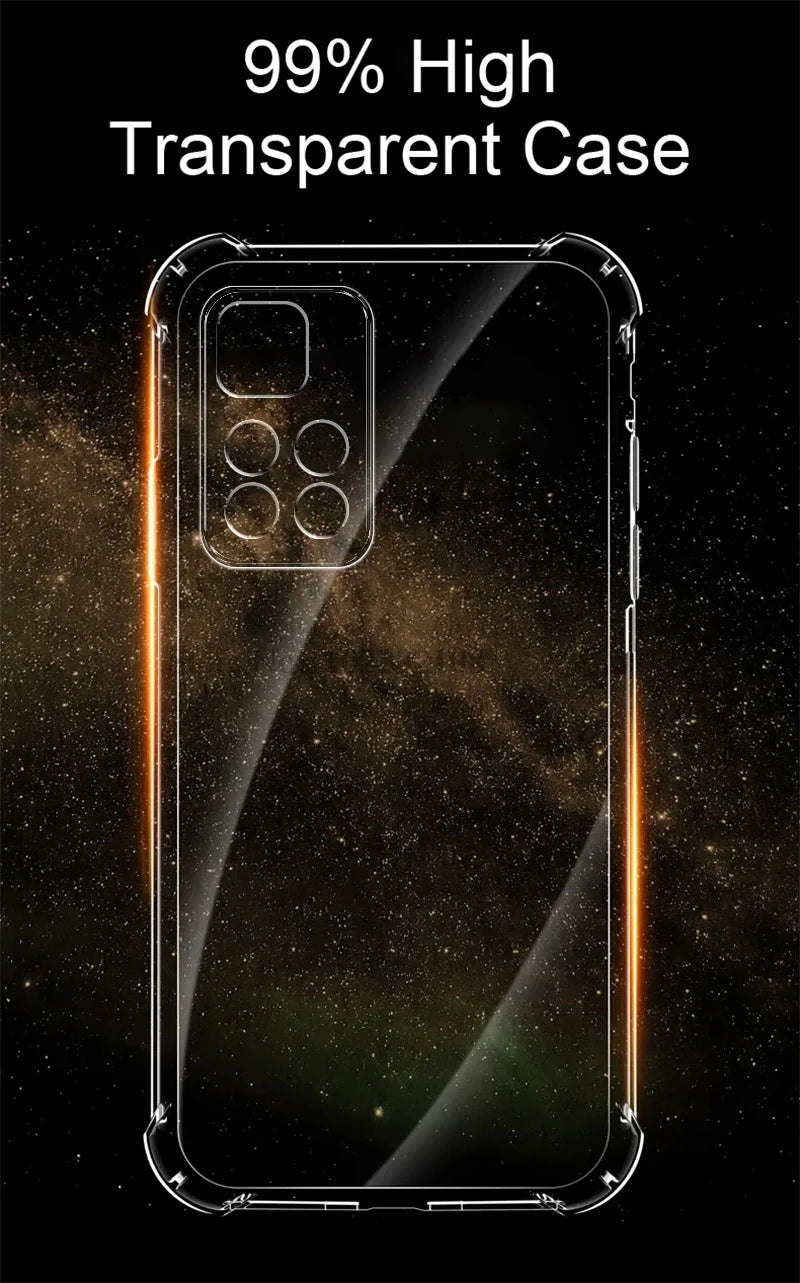 Clear Cover For Xiaomi Redmi Note 10 11 12 4G 10s 11s 12s 12 Pro A1 A2 Plus 10 2022 10C 12C 13 13C 5G Transparent Silicone Case
