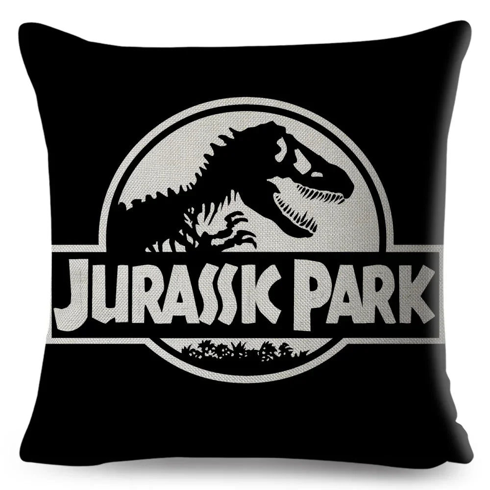 50 style Jurassic Park Logo Cushion Cover for Sofa Home Children Room Decor Dinosaur Print Pillowcase Polyester Pillow Case