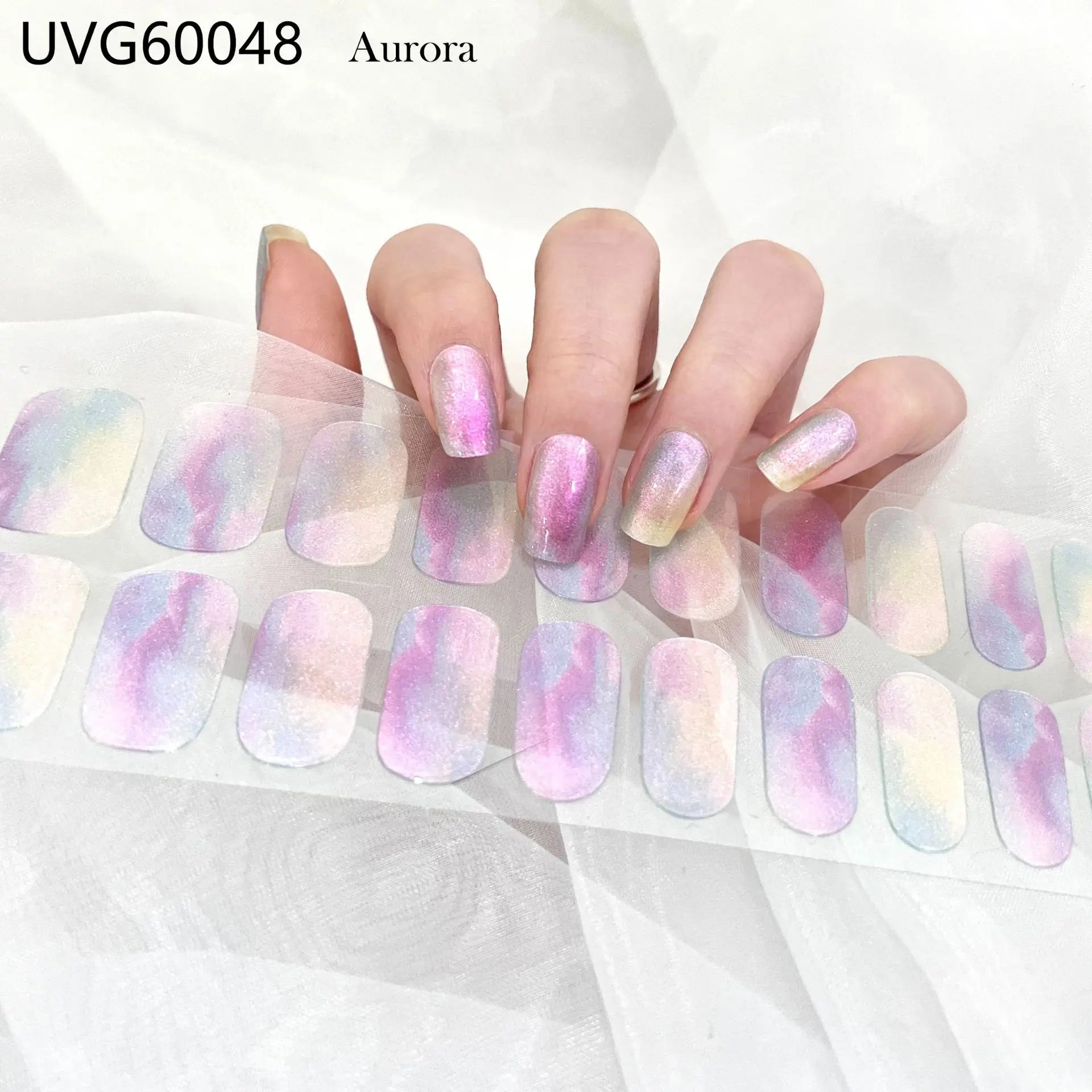 20/22tipsChristmas Semi Cured Nail Sticker UV Led Lamp Semi Cured Gel Design Nail Decals Waterproof Nail Stickers Nail Manicure