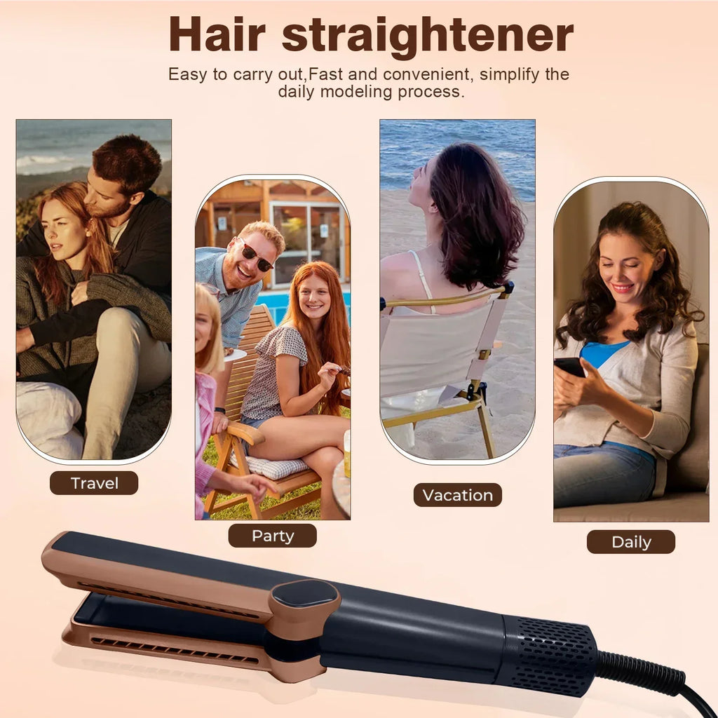 2in1 Professional Hair Straightener Curling Hair Dryer 106000 RPM Dry Air Anion Portable Wet & Dry Straightener