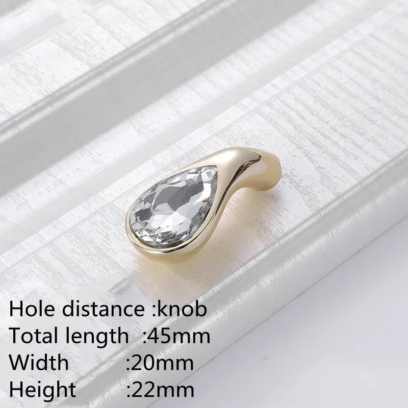 KK&FING Luxury Crystal Handles Drawer Knobs Zinc Alloy Kitchen Cabinet Handles Wardrobe Door Pulls Furniture Handle Hardware