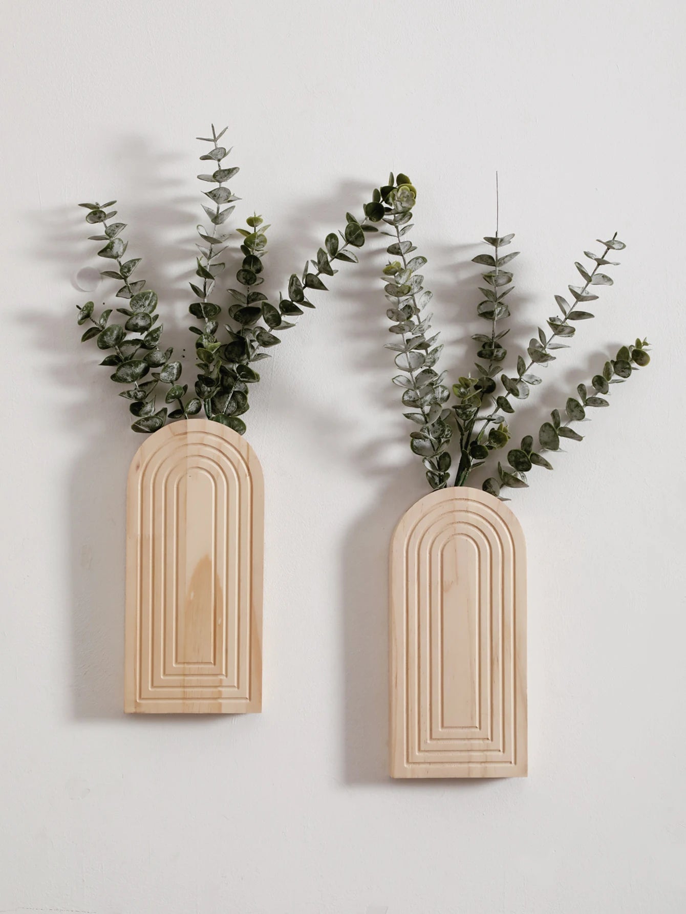 1pc Boho Wooden Wall Vase Wall Mounted Vase Arched Decorative Hanging Planter for Living Room, Bedroom & Home Wall Decoration
