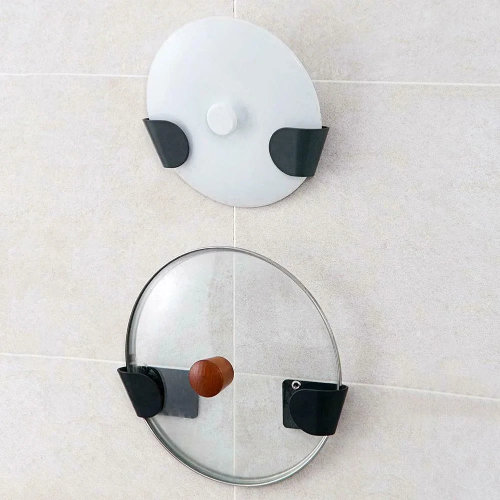 Pot Lid Holder Wall Mounted Hanging Holders for Pan Pot Cover Racks Cabinet Door Pan Lid Organizer Kitchen Storage Rack