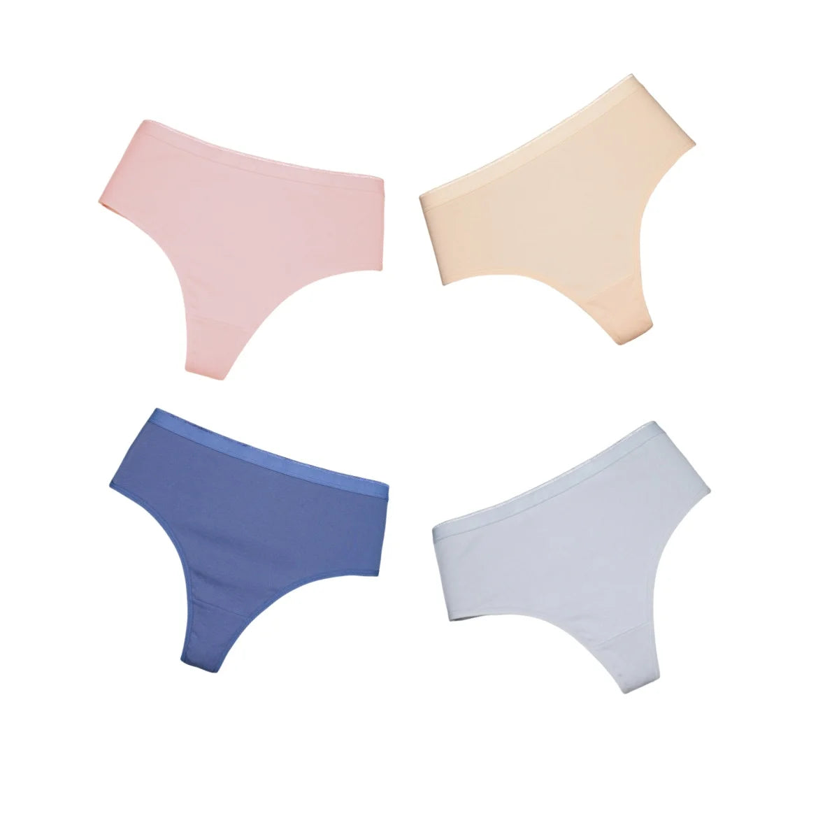 4Pcs/Set Women Cotton Panties Sexy High-Waist Sport Thongs 6 Soild Colours Breathable G-strings Summer Sexy Lingerie