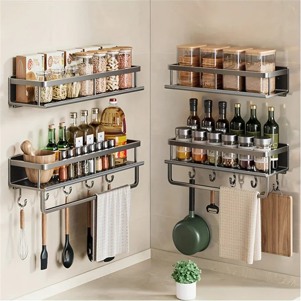 Kitchen Multifunctional Storage Rack Kitchen Table Items Organizer Shelf Cooking Items Wall Mounted Rack Kitchen Accessories