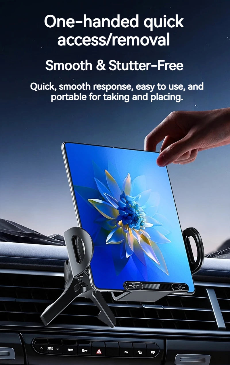 15W Universal Car Phone Wireless Charger Holder 90° Rotation Mount for Samsung Galaxy Fold 6 5 4 3 Z Flip S25 S24 Iphone 17 16