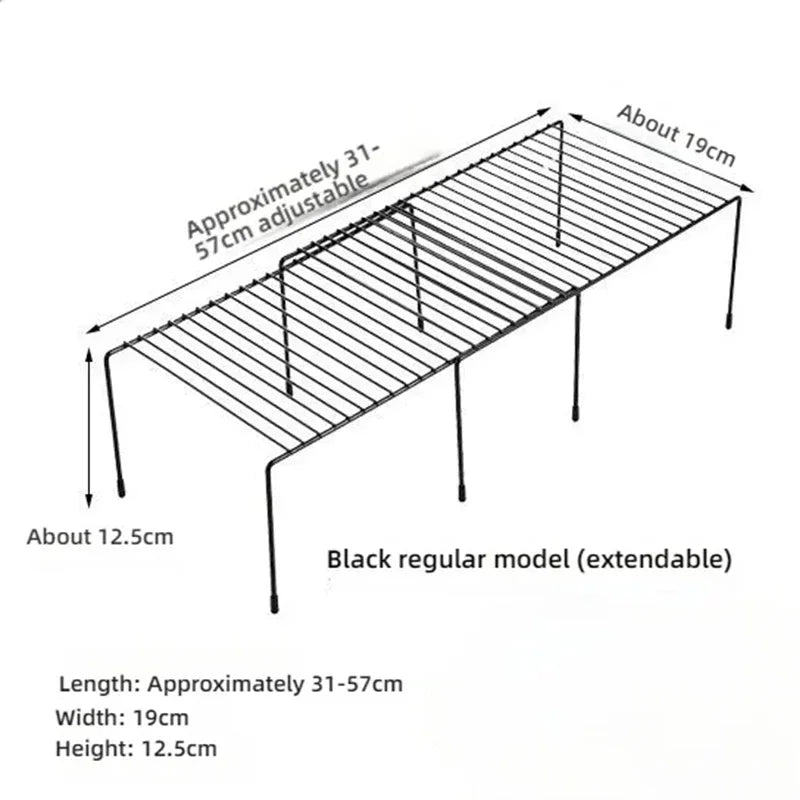 Kitchen Cabinet Storage Shelf Rack, Rustproof Metal Wire Shelf Spice Rack Cupboard Organizer Pantry Countertop Organization