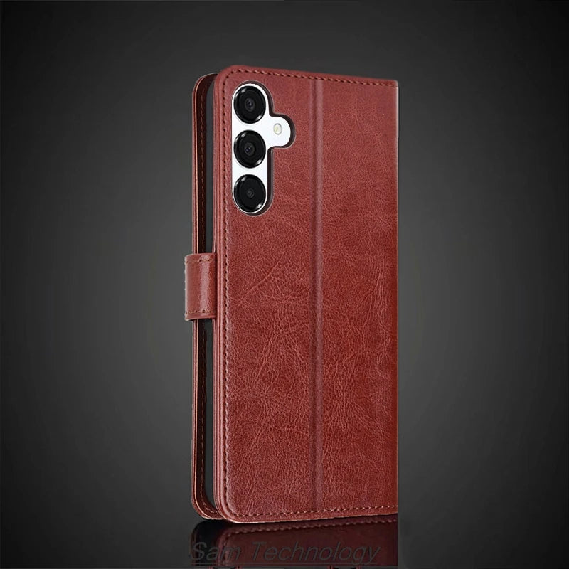 Card Holder Cover Case for Samsung Galaxy A16 Pu Leather Flip Cover Retro Wallet Phone Case Business Capa Fundas Coque