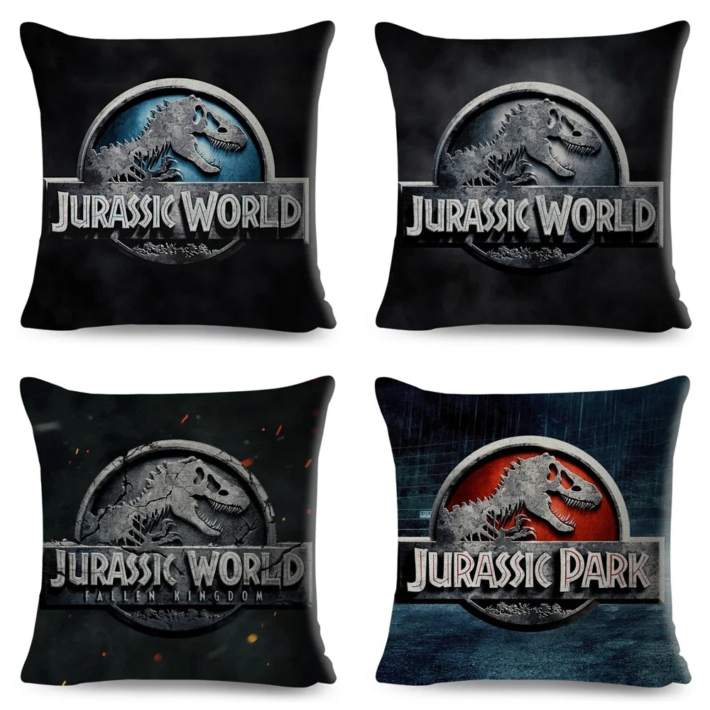 50 style Jurassic Park Logo Cushion Cover for Sofa Home Children Room Decor Dinosaur Print Pillowcase Polyester Pillow Case