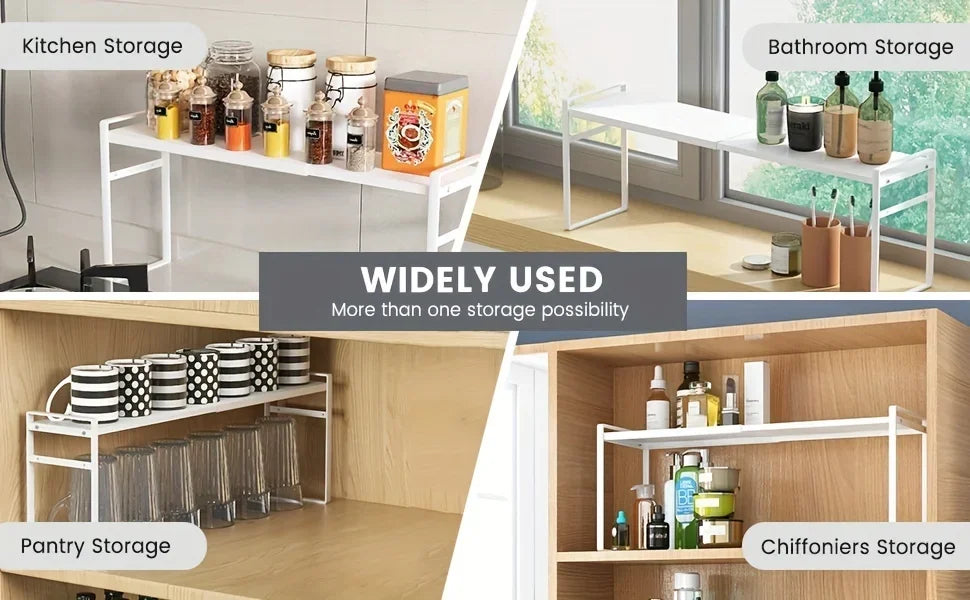 ZEXEF Retractable Accessories for Kitchen Cabinet Organizer Furniture With Shelf Space Bathroom Storage Rack Home Pantry Spice