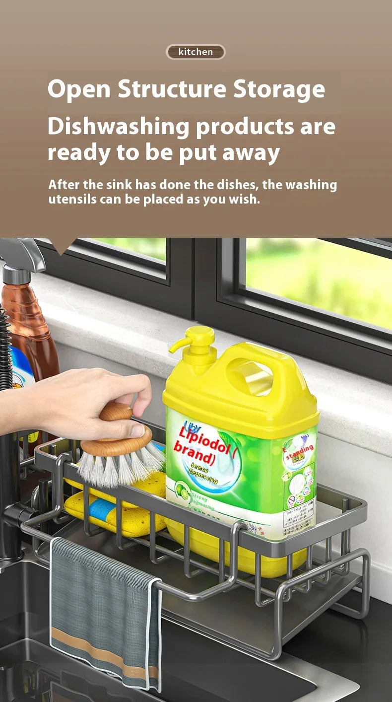 Carbon steel Kitchen Shelf Rag Storage Drainage Shelf Storage Rack Home Spice Sink Drainage dish drying rack Kitchen Accessories