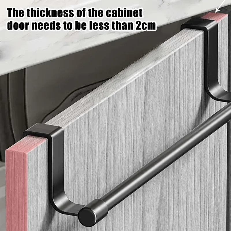 Wall Mounted Towel Racks Stainless Steel Heavy Duty Cabinet Hanging Towel Rack Organizer Shelf Holder Kitchen Bathroom Storage