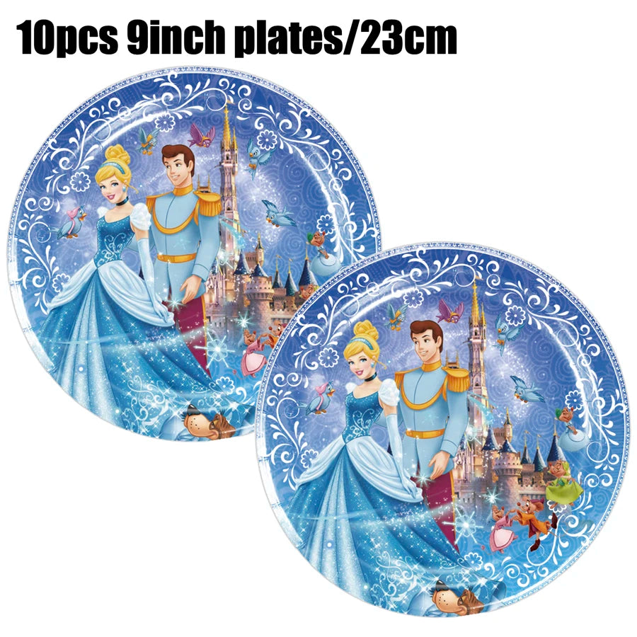 Disney Cinderella Princess Birthday Party Decoration Girls Cinderella Birthday Party Favors Plates Cup Napkins Tablecloth Supply
