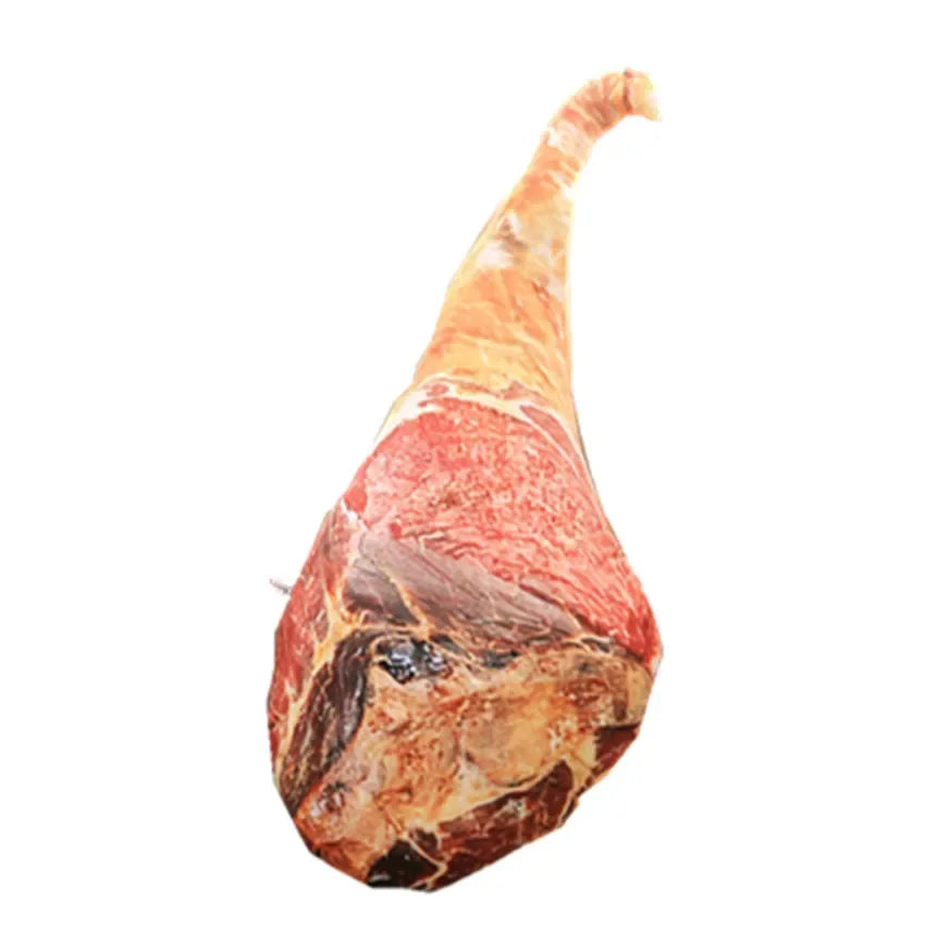 3D Simulation Ham Plush Food Pillow - Funny Spoof Stuffed Toy Waist Cushion for Office Sofa Bedroom & Creative Christmas Gift