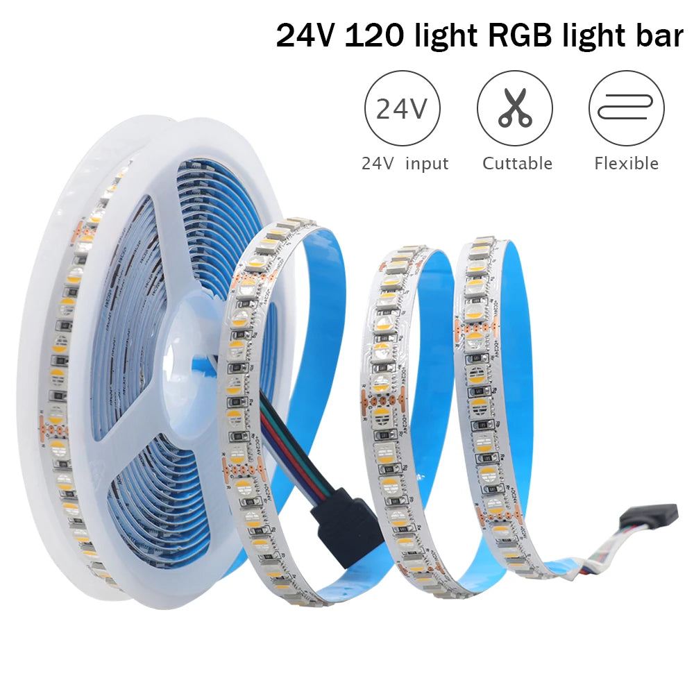 RGBW RGBWW LED Strip DC 12V 24V 4 Colors In 1 Chip SMD 5050 60 108 120 Leds/M Flexible Ribbon Tape Rope Light
