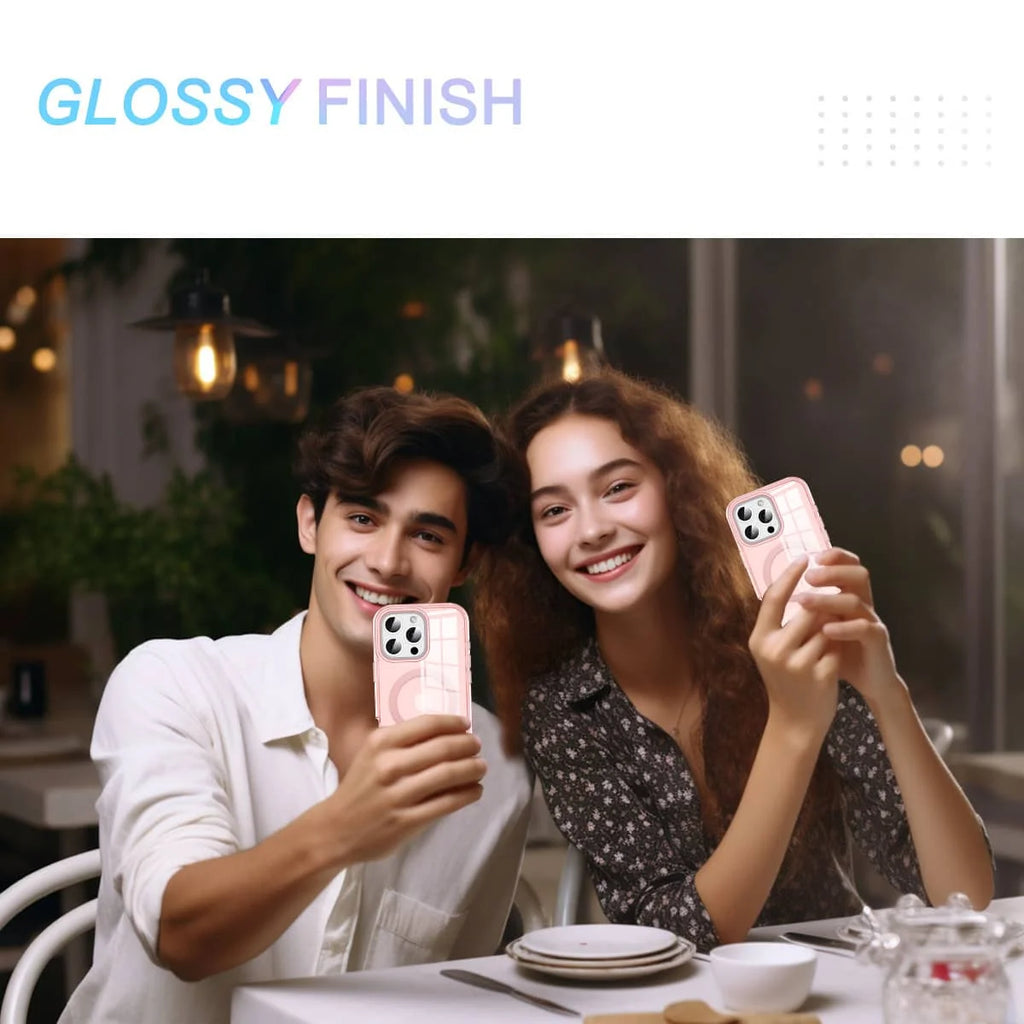 For iPhone 17/16e/15/14/13/12/11 Pro Max/Air Full Body Shockproof Case with Magnetic Built-in Screen Protector Transparent