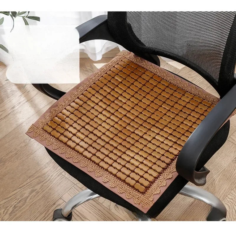 Summer Cool Mat Bamboo Salon Cushion Bamboo Car Ventilated Seat Cover Sofa Office Chair Cushion Dining Table Mat office chair