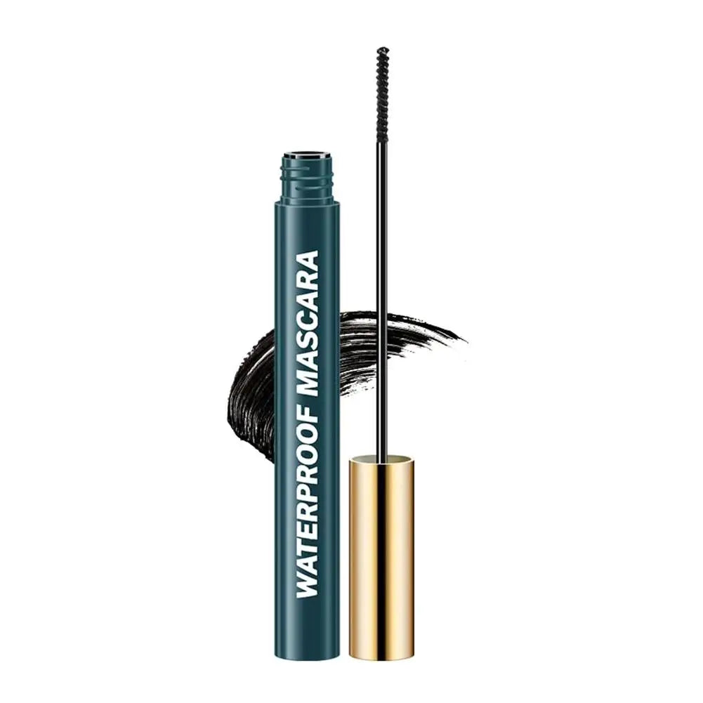 Black Waterproof Mascara - Lengthening Curling Sweatproof Smudge-Proof Eye Makeup Cosmetics Long-Lasting Volumizing for Women