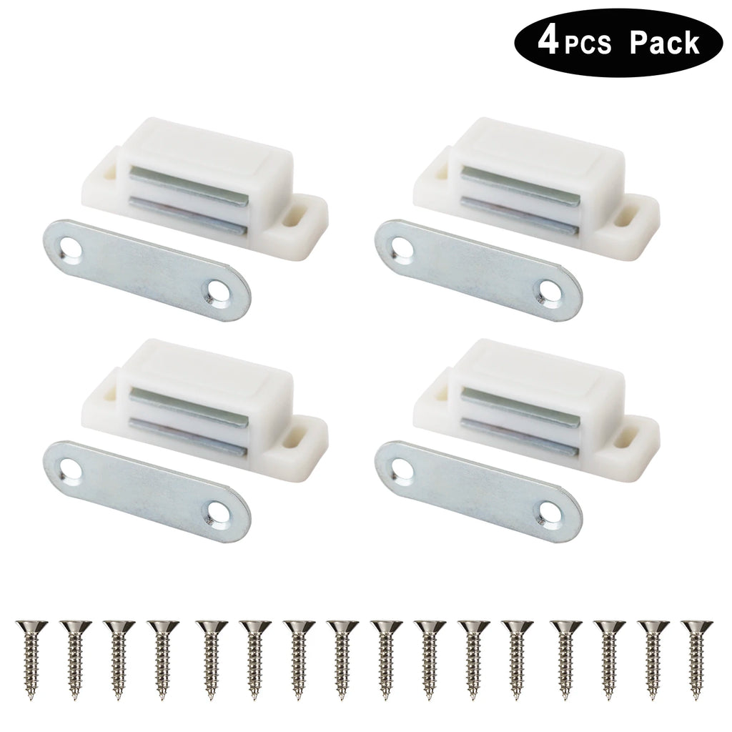 Cupboard Kitchen Furniture Magnetic Cabinet Door Latch Closures White Plastic Strong Powerful Magnet Catch