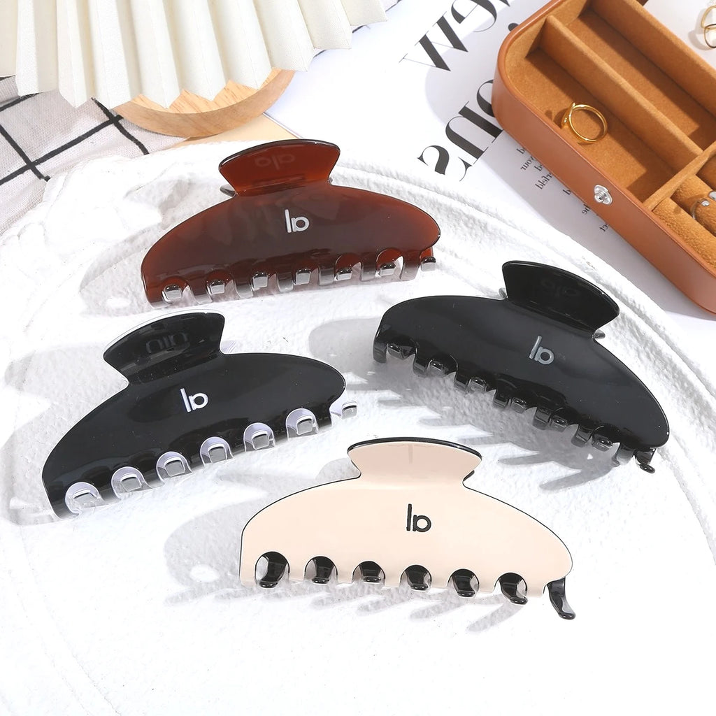 AL Double Ear Hollow-out Design with Vinegar Acid Grab Clip Women's Hair Clip for Top Hair Buns and Ponytails