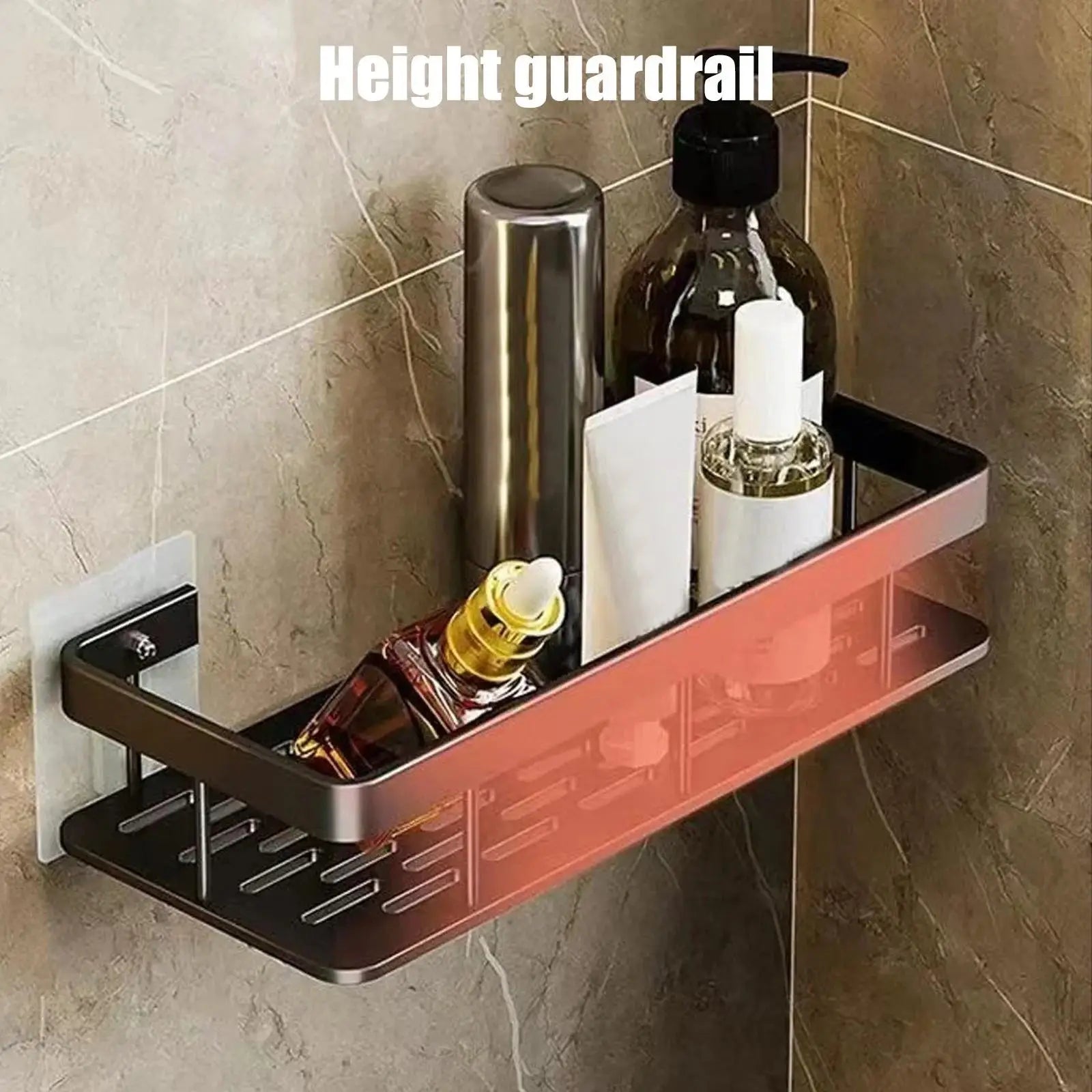 Punch Free Wall Mounted Bathroom Shelf No Drill Shower Shelf Kitchen Storage Organizer Shampoo Rack Makeup Storage Organizer