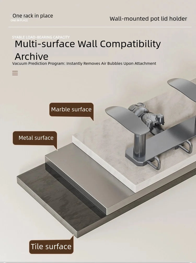 No-drilling kitchen storage rack, pot lid rack, wall-mounted cutting board, display rack, storage rack, household multifunctiona
