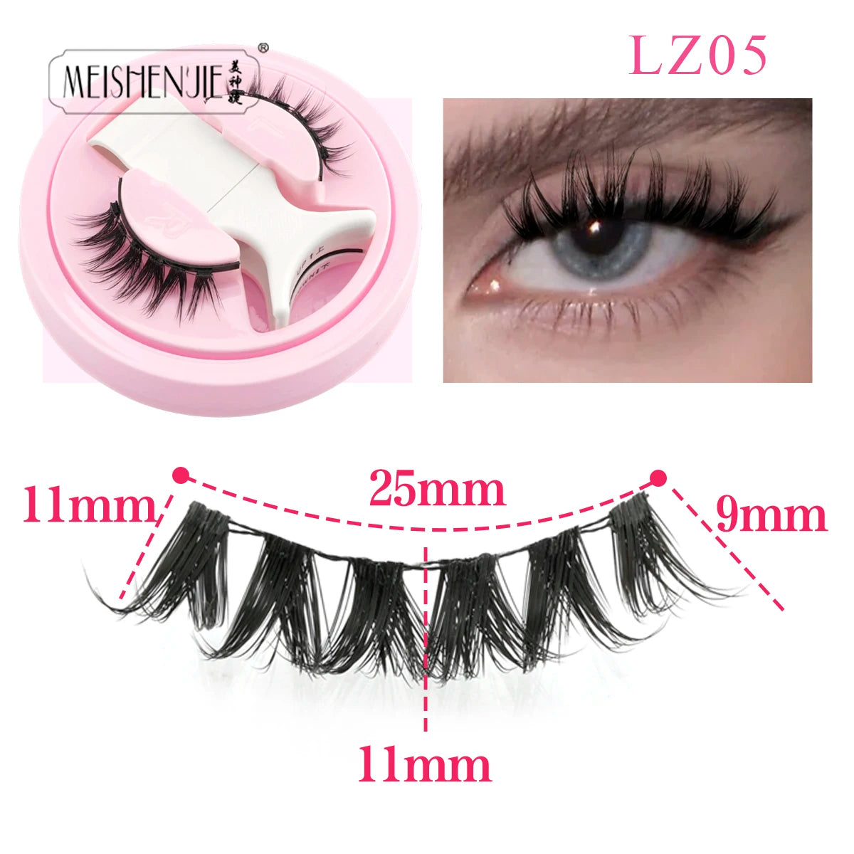 Faux Cils 1 Pair Magnetic Eyelashes Set Handmade Natural Curl False Eyelash with Tweezer Makeup Tools Magnetic Lashes for Sale