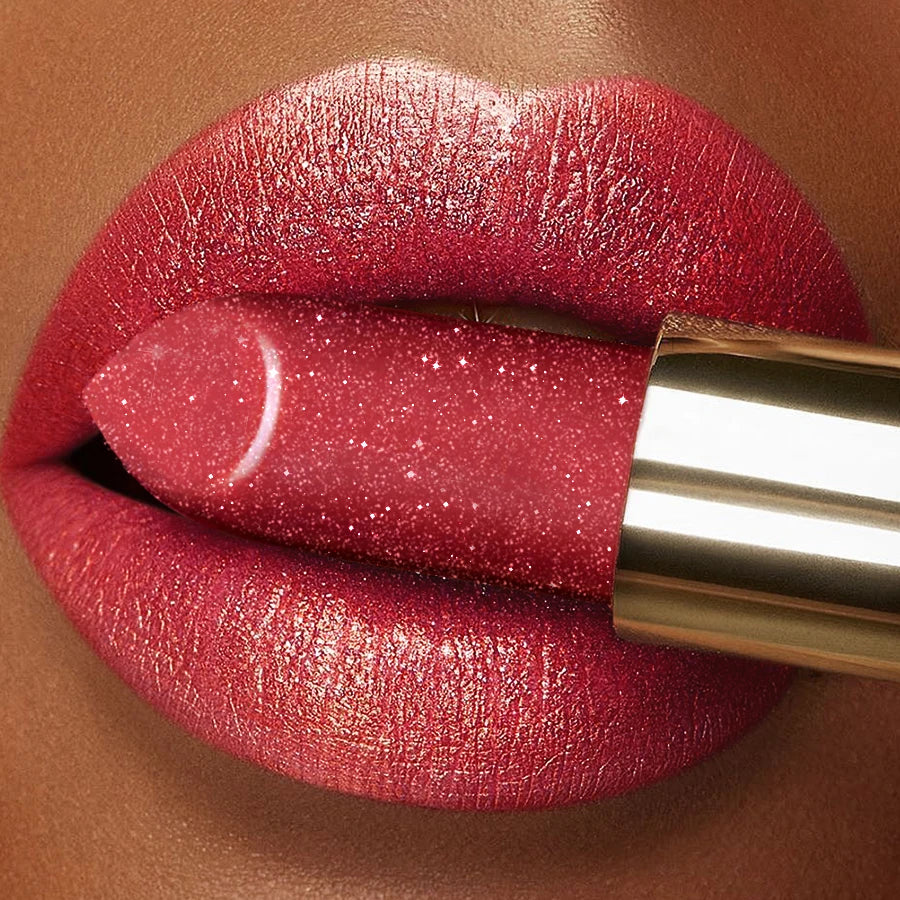 16 Colors 1PC Metallic Glitter Shiny Lipstick Lip Tint,Waterproof Lip Senior Matte Lip Makeup Gifts for Women Cosmetic Lip Glaze