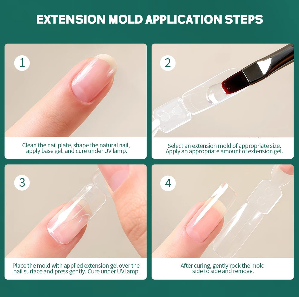 Nailpop 150pcs Dual Nail Forms Square Coffin Reusable Extension Molds Gel Builder Tips 15 Sizes Double Ended Pro Salon Nail Art