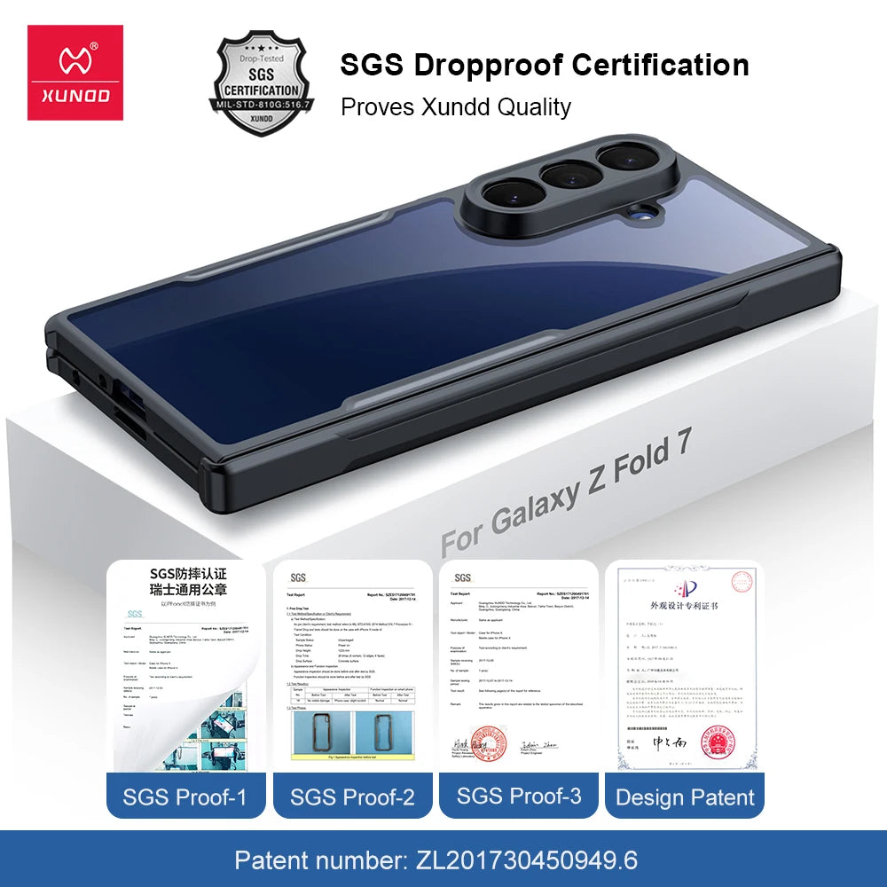 Xundd For Samsung Galaxy Z Fold 7 Case For Galaxy Z Flip 7 Shockproof Phone Case Z Fold 7 Transparent Case Anti-Yellowing Case