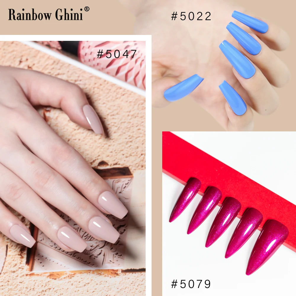 RG HEMA TPO FREE Neon Glitter Gel Nail Polish 15ml Nail Art Manicure Semi Permanent Gel Hybrid Varnishes Top Base Coat UV Nail