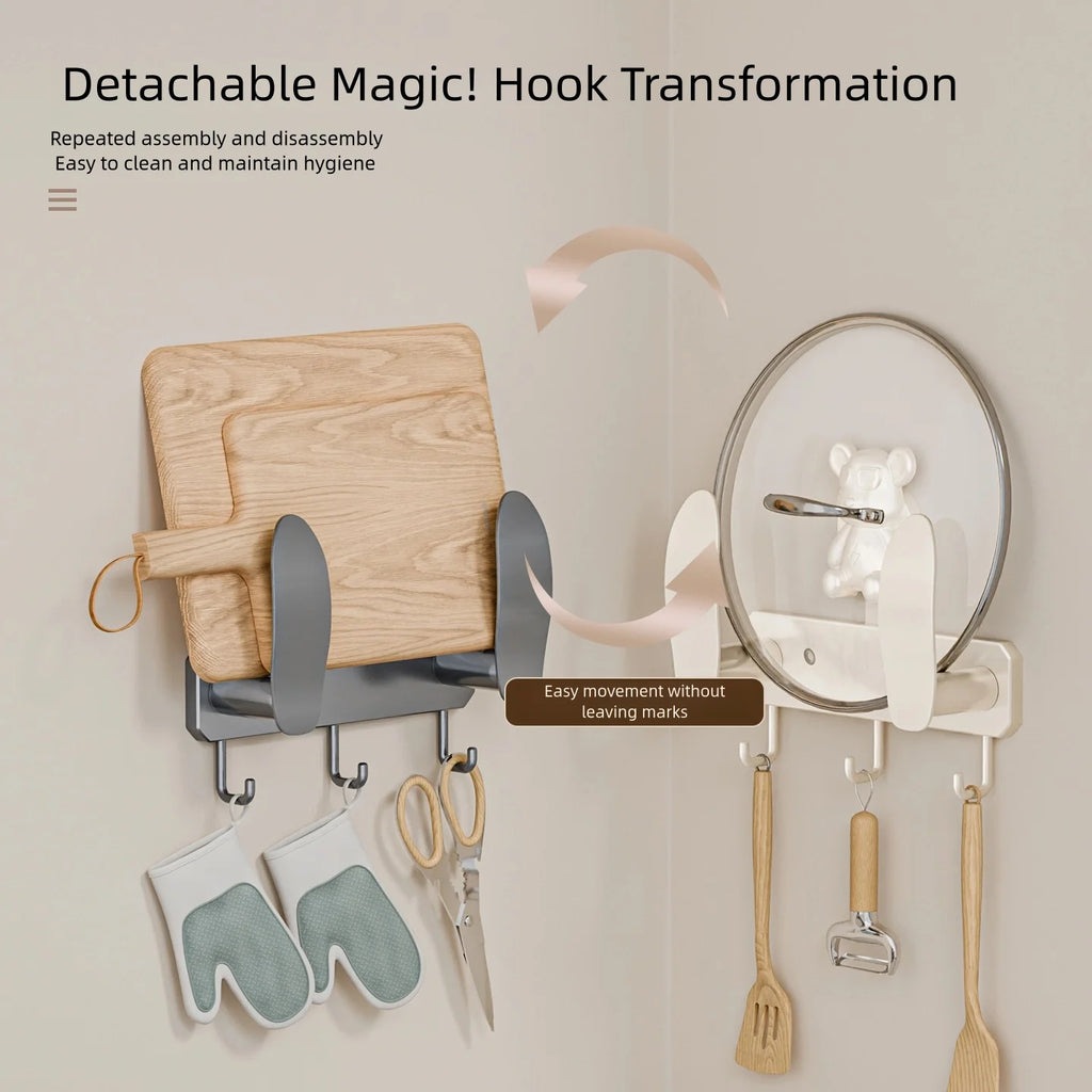 No-drilling kitchen storage rack, pot lid rack, wall-mounted cutting board, display rack, storage rack, household multifunctiona