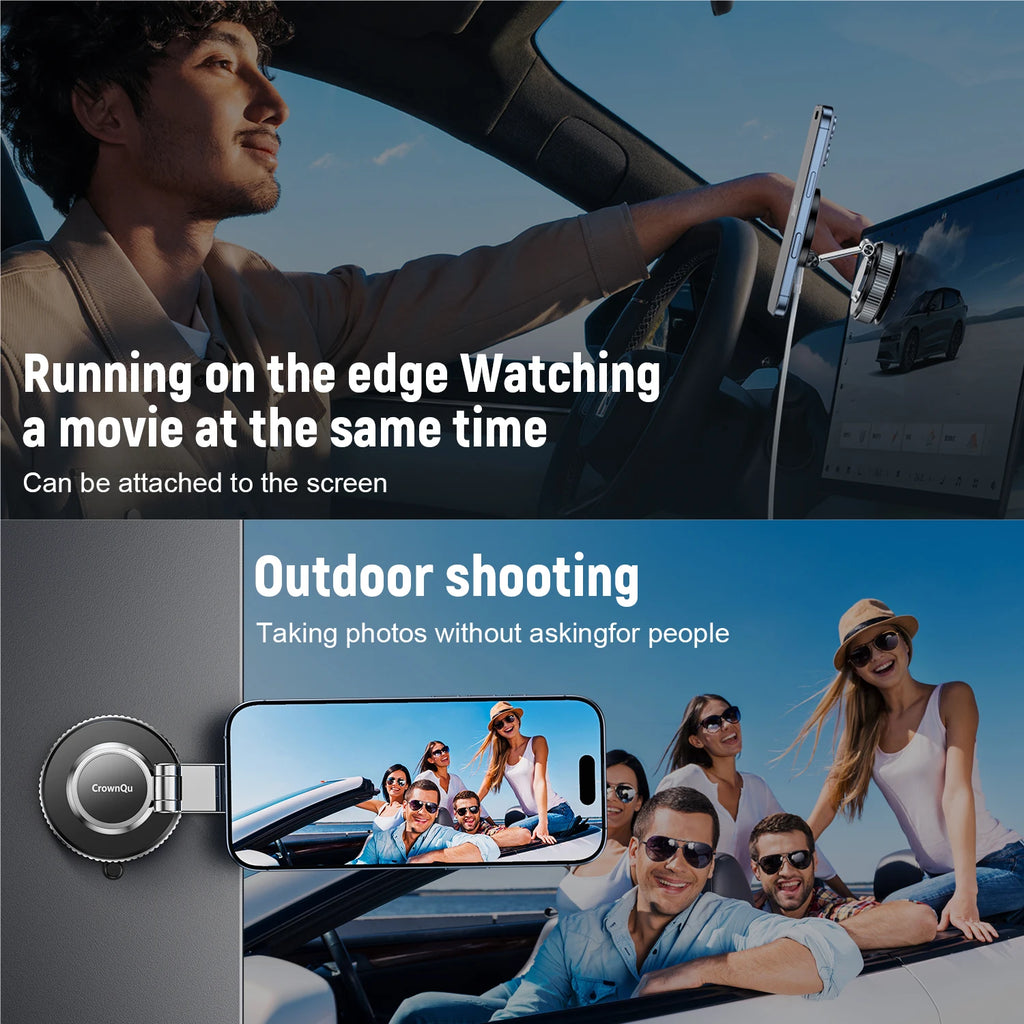 Magnetic Phone Holder Electric Car Mount Foldable Strong Vacuum Suction Stand For Cell Phone For iphone 12-16 Pro Mobile Phone