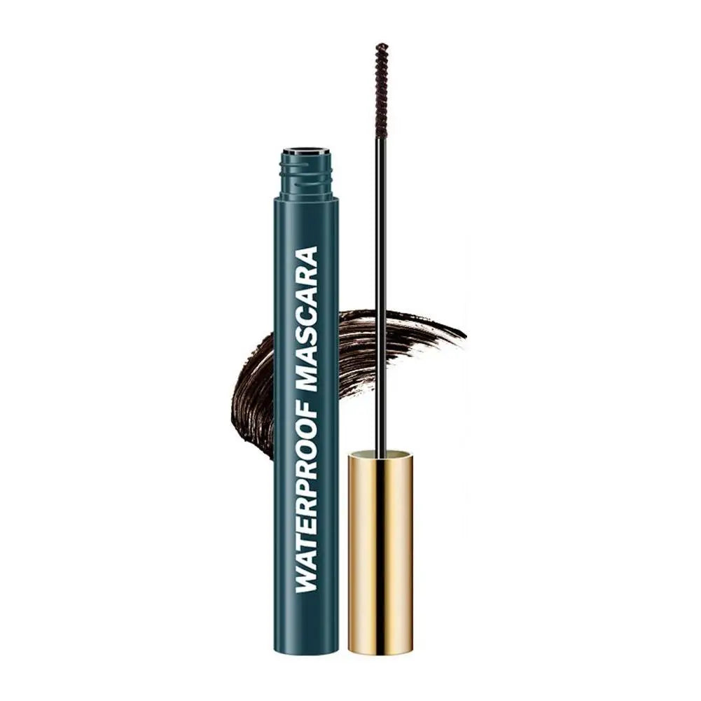 Black Waterproof Mascara - Lengthening Curling Sweatproof Smudge-Proof Eye Makeup Cosmetics Long-Lasting Volumizing for Women