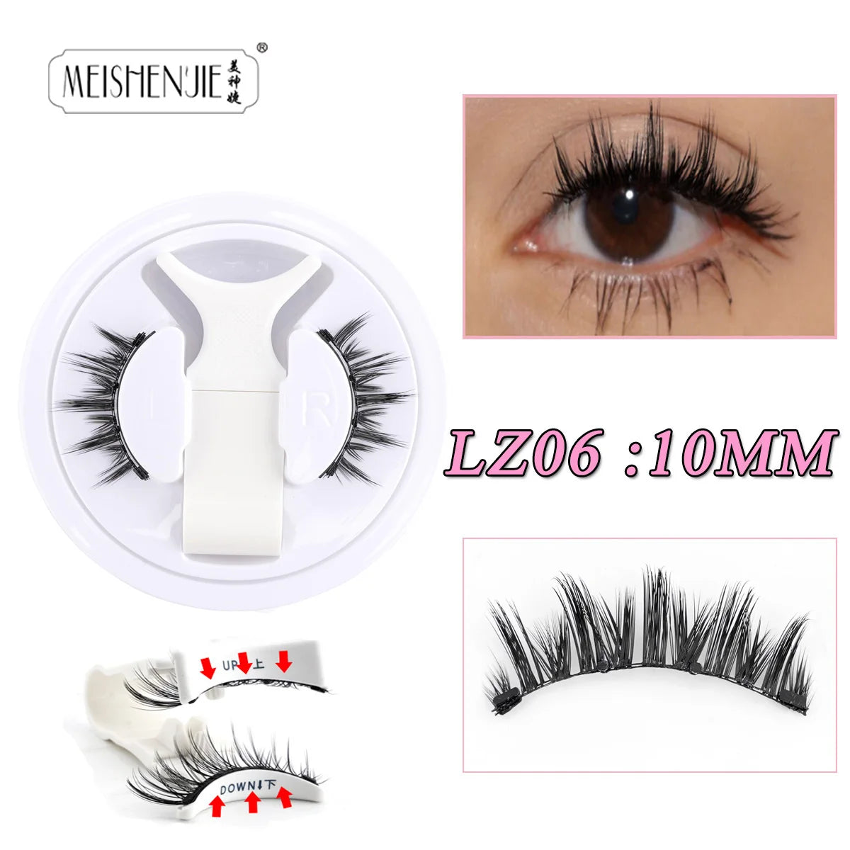 Faux Cils 1 Pair Magnetic Eyelashes Set Handmade Natural Curl False Eyelash with Tweezer Makeup Tools Magnetic Lashes for Sale