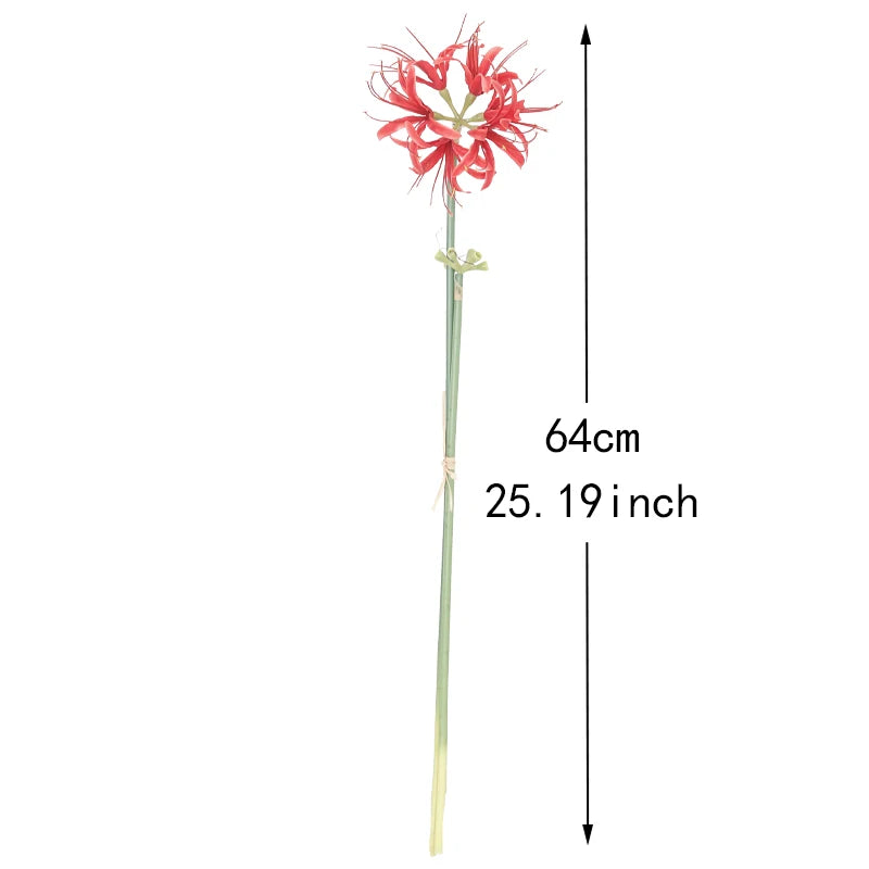 Kahaul 64cm Artificial Higanbana Flowers Branch Beautiful Fake Flower Christmas Wreath Home Festival Party Wedding Garden Decor