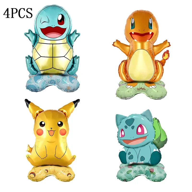 Pokemon Theme Birthday Party Decoration Supplies Cartoon Pokemon Go Tableware Cups Plates Pikachu Balloon For Baby Shower Favors