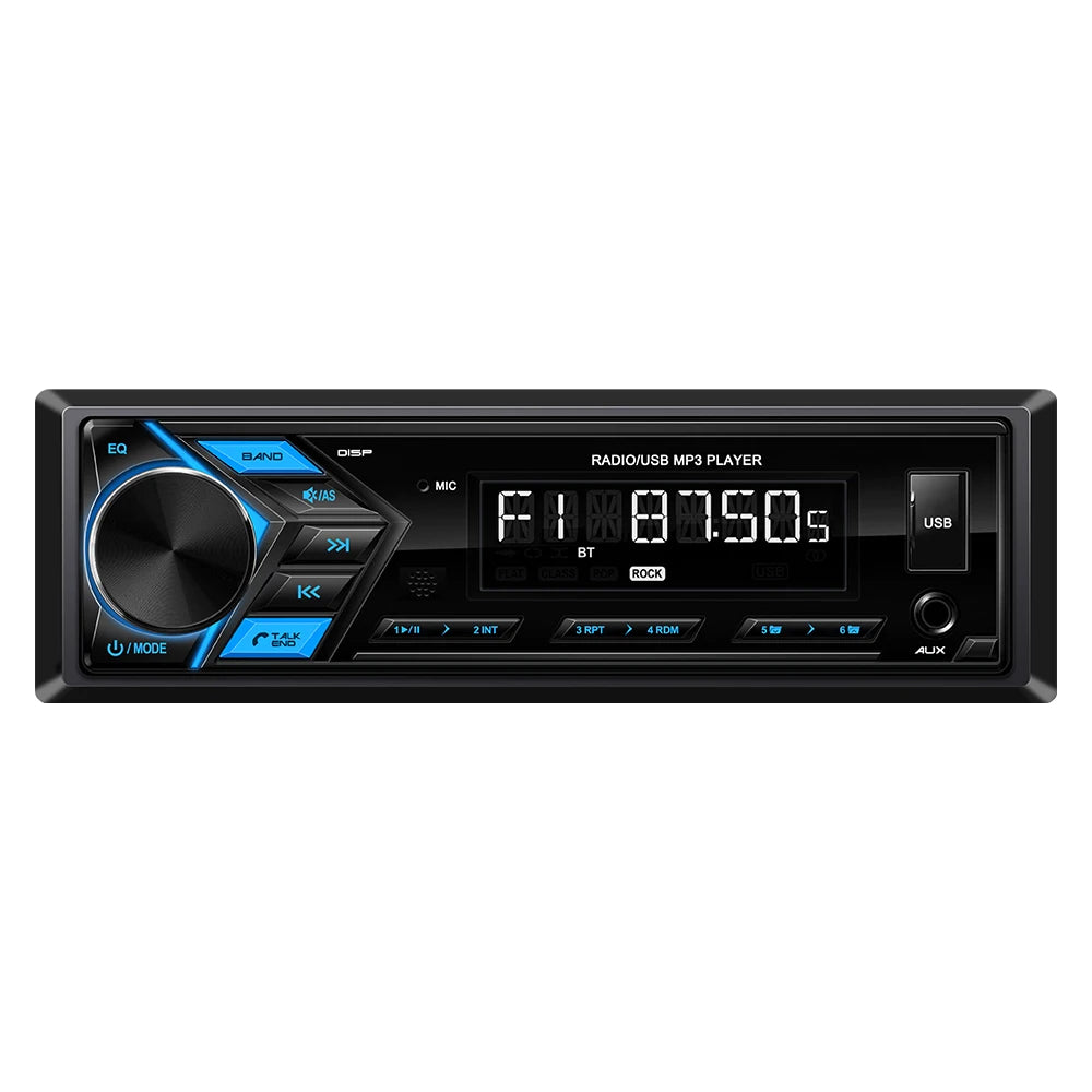 AKAMATE Car Radio MP3 Multimedia Player Audio FM Radio Support Phone Charging Bluetooth EQ AUX USB Detachable Panel 1Din Radio