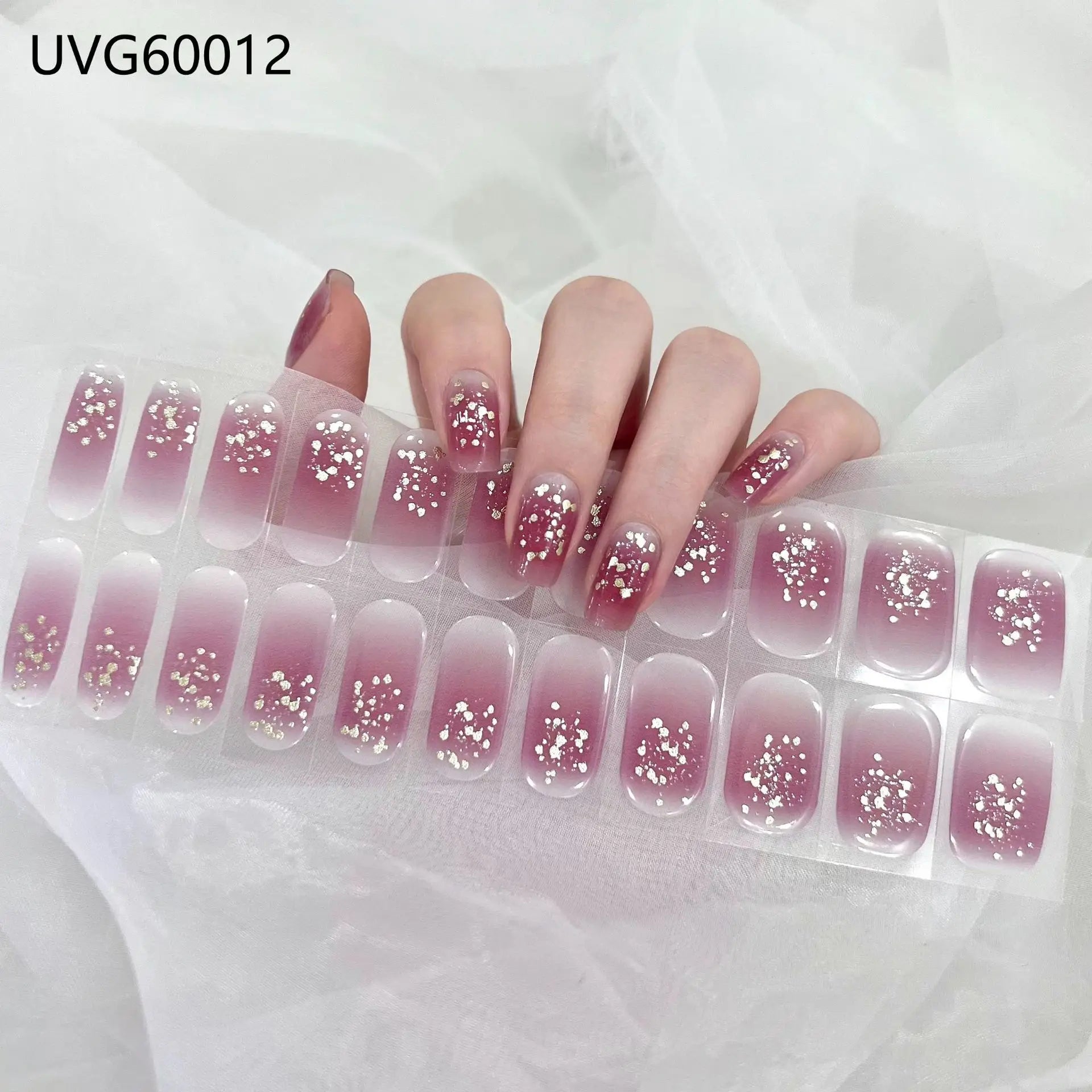20/22tipsChristmas Semi Cured Nail Sticker UV Led Lamp Semi Cured Gel Design Nail Decals Waterproof Nail Stickers Nail Manicure
