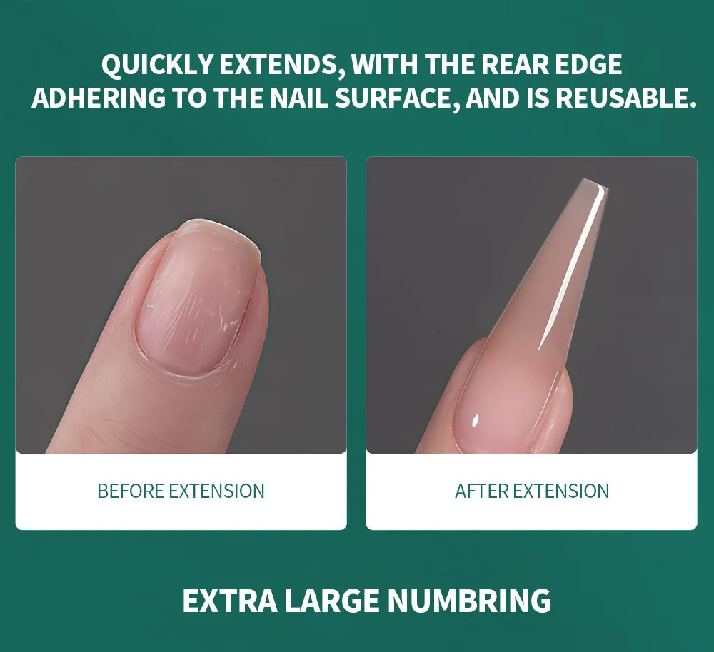 Nailpop 150PCS Clear Dual Nail Forms 15 Sizes Triangle Tip Extension Molds for Acrylic Gel Builder Reusable Shaping Art DIY