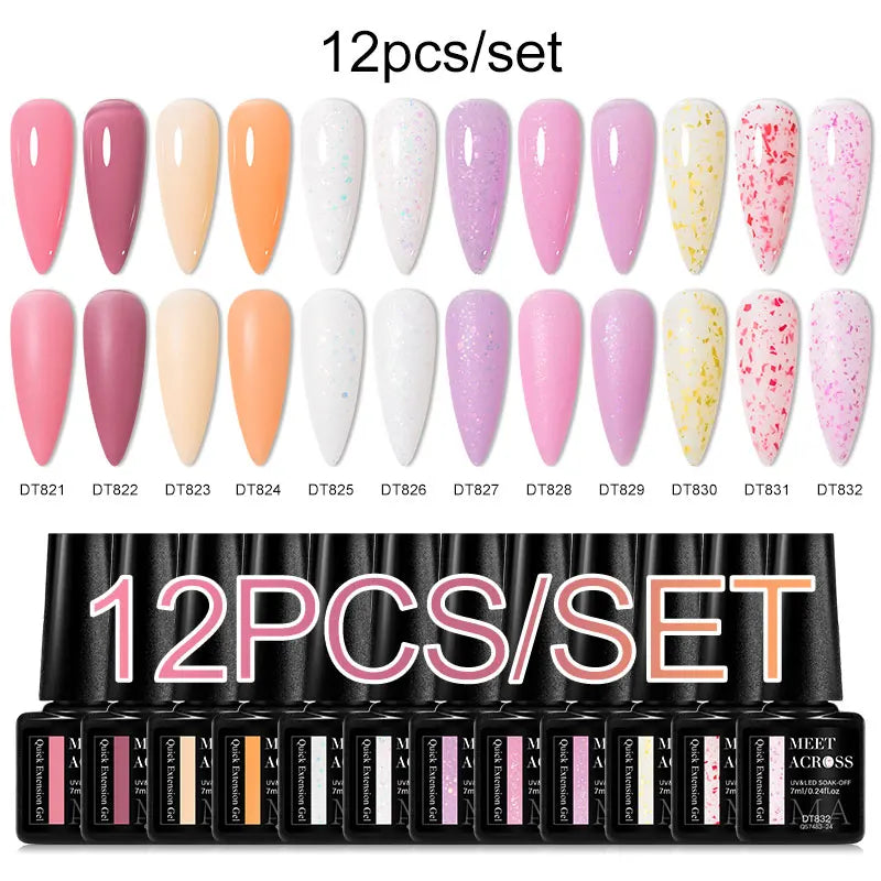 MEET ACROSS 6PCS/SET Cat Magnetic Gel Polish With Magnetic Stick And Box For Nails Semi Permanent Nail Art Gel Varnish Manicure
