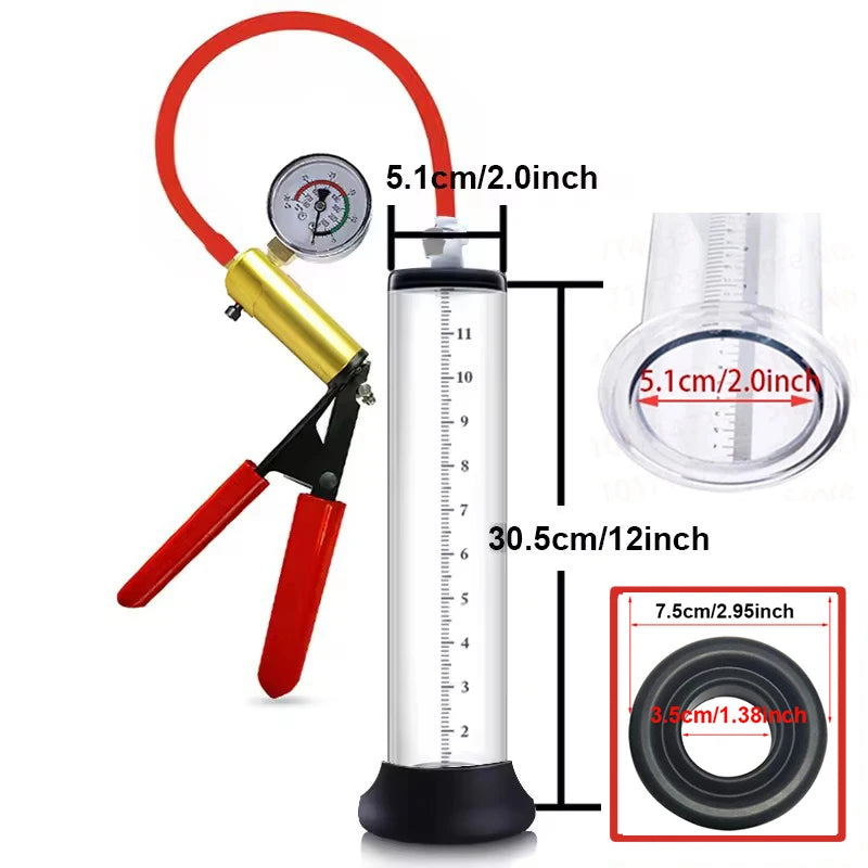 Acrylic Penis Pump Manual Penis Enlarger Sex Toy For Men Vacuum Pump Male Masturbation Penis Extender Trainer Adults Sex Product