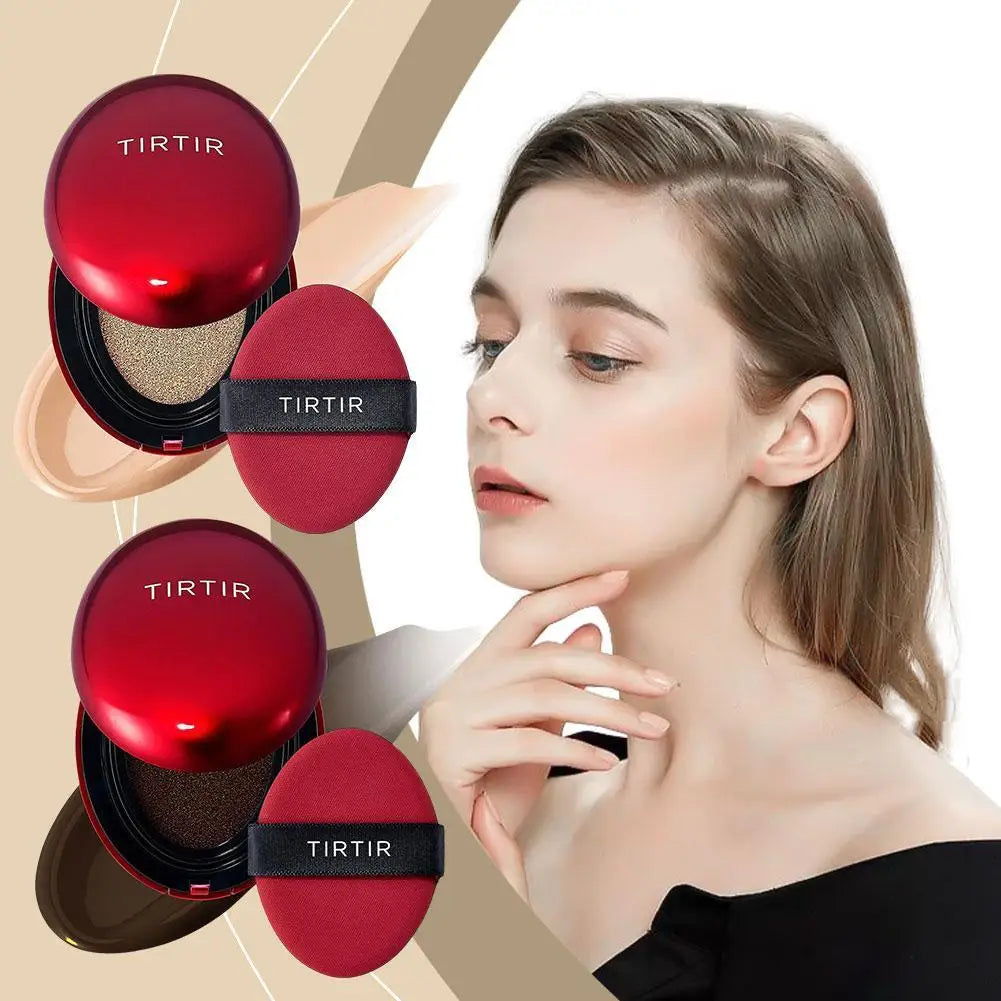 Red Foundation Waterproof Cushion Concealer Air Cushion Compact High Coverage Foundation Long Lasting Setting Spray Makeup