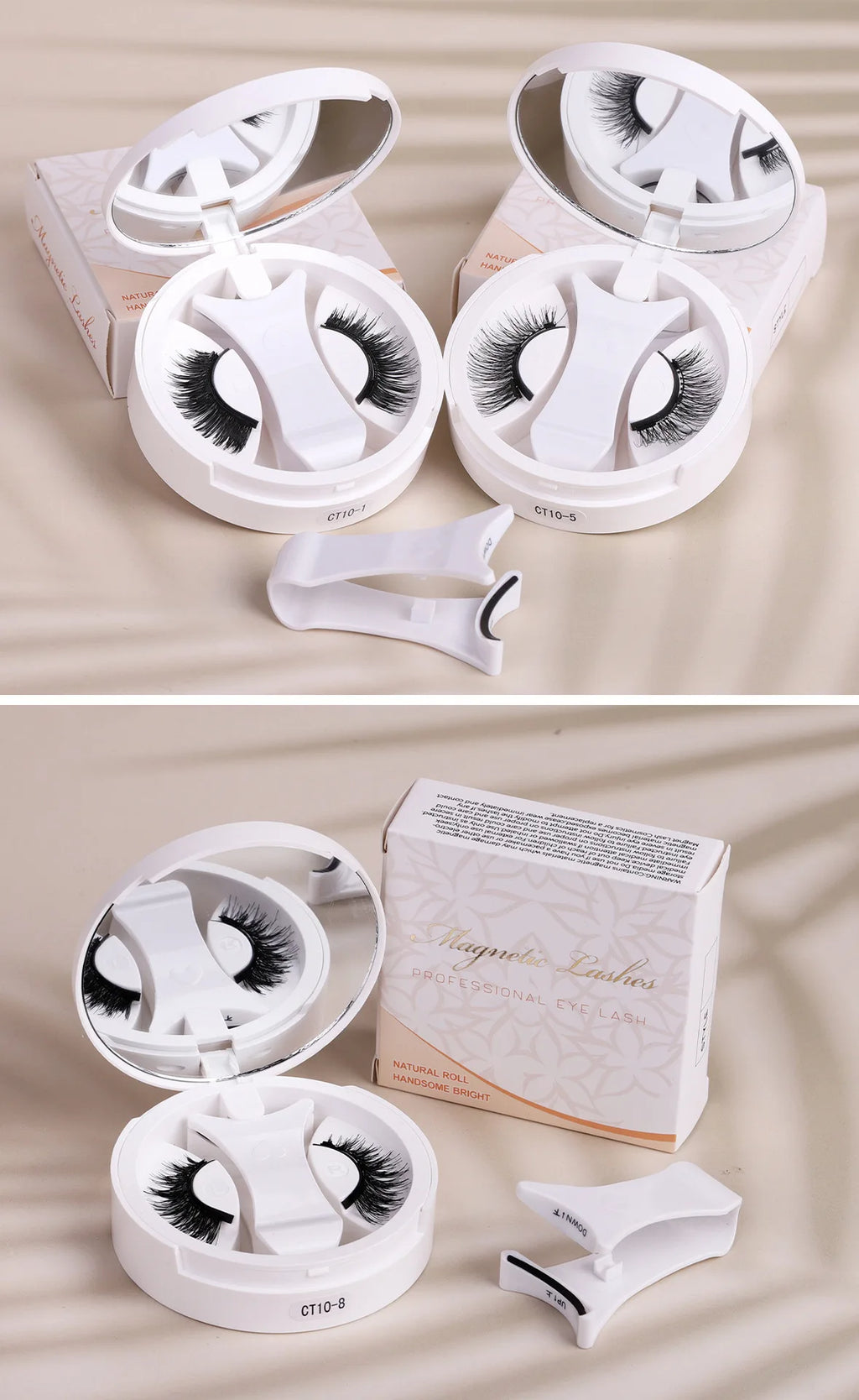 Hot 1 Pair Magnetic Eyelashes Handmade Fluffy Faux Mink Lashes Reusable Natural False Eyelashes and Magnetic Tweezers Set Makeup