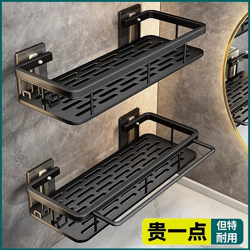 No-Drill Bathroom Shelf, Bathroom Rack, Toilet Washroom Shower Room Sink Wall-Mounted Storage Rack