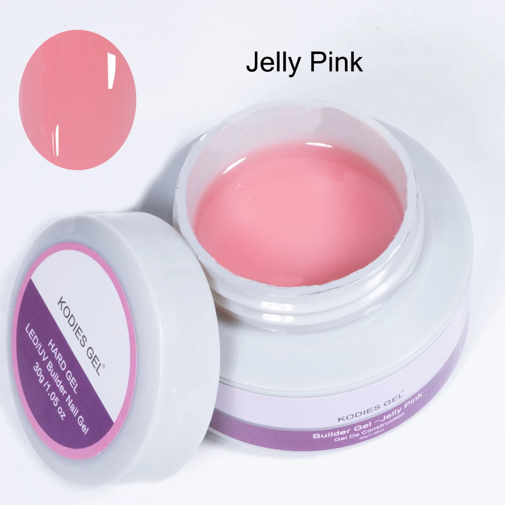 KODIES GEL 30g Builder Extension Nail Gel for Clear White Pink Construction UV Hard Gellak Camouflage Acrylic Manicure Sculptin