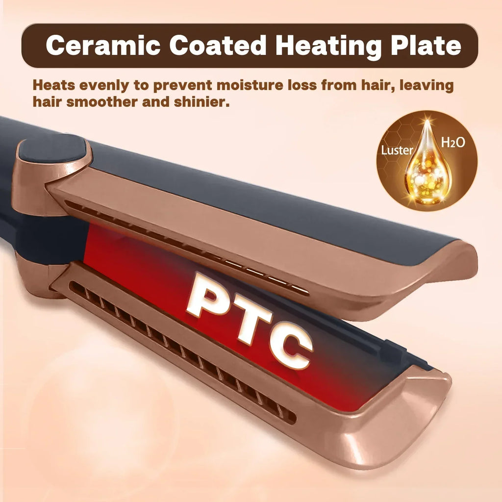 2in1 Professional Hair Straightener Curling Hair Dryer 106000 RPM Dry Air Anion Portable Wet & Dry Straightener