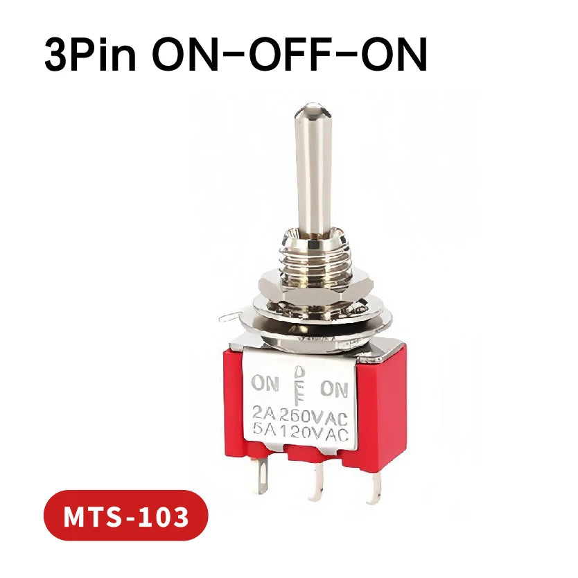 Mini Toggle Switches 6mm SPDT ON-OFF-ON 3/6 Pin with Sealed Caps for DIY Electronics and Control Panels
