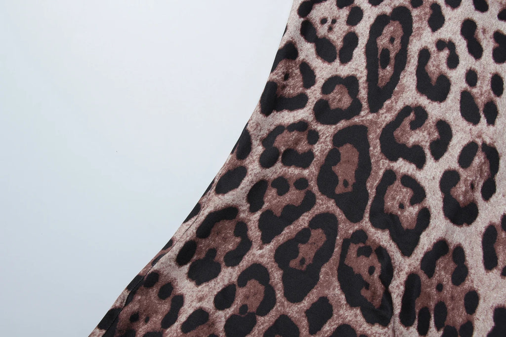 Dulzura Chest Wrapping Backless Slim Leopard Print Jumpsuit Women'S Fashion Sexy Elegant Romper Party Club Street Summer Clothes